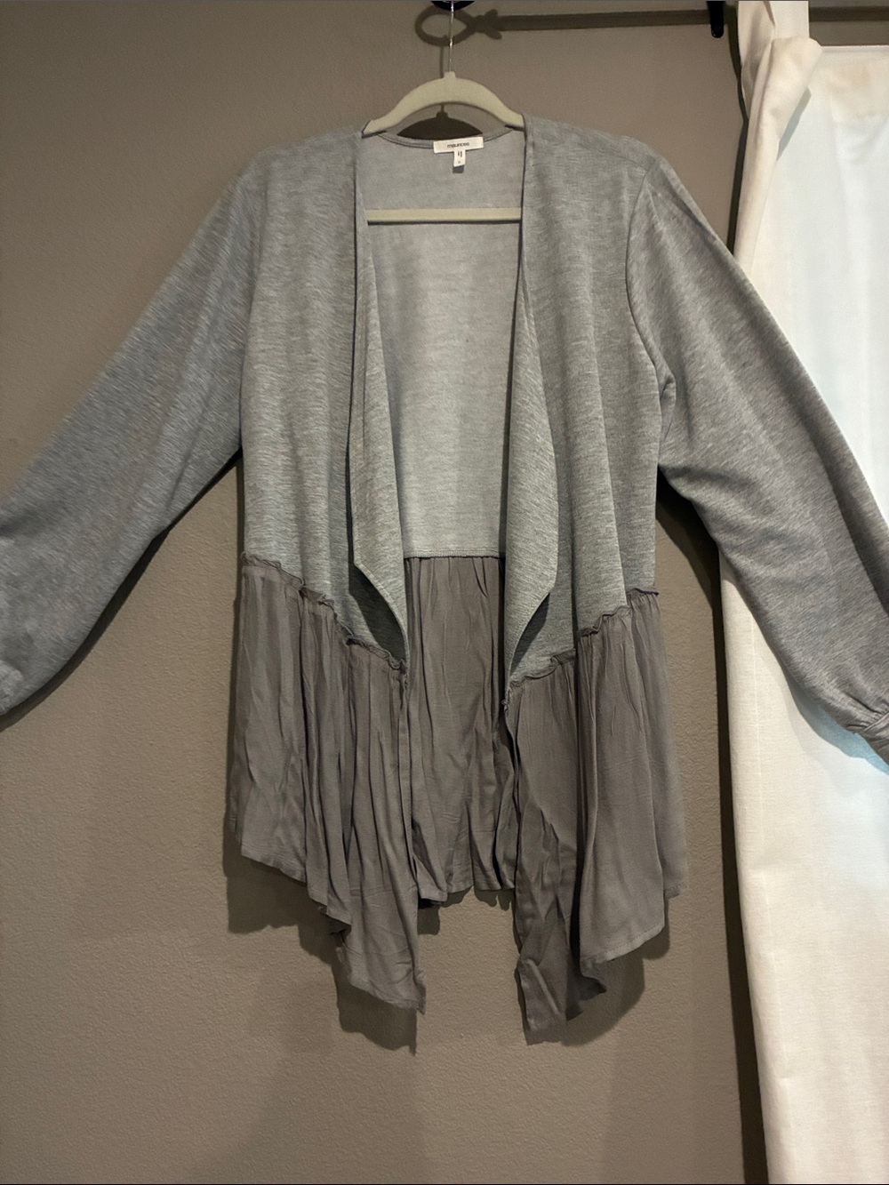 Maurices Gray Layered Open-Front Cardigan
